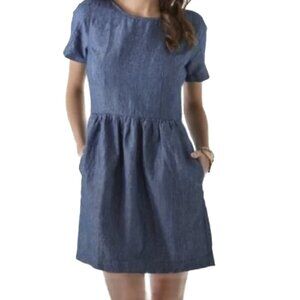Madewell Blue Chambray Songbird Linen Blend Mini Dress w/Pockets Size 2 - NWOT